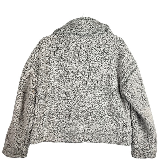Thread & Supply Gray 1/4 Zip Pullover Sherpa Fleece Jacket Size Medium - Picture 4 of 6